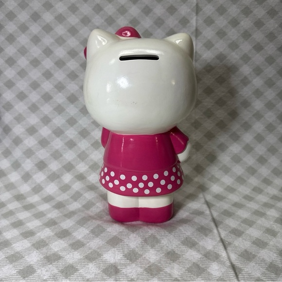 Sanrio PINK Hello Kitty CERAMIC Coin PIGGY Bank POLKA Dot Dress - Picture 3 of 8